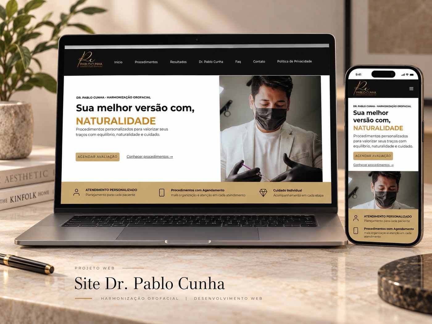 Site institucional desenvolvido para o Dr. Pablo Cunha.